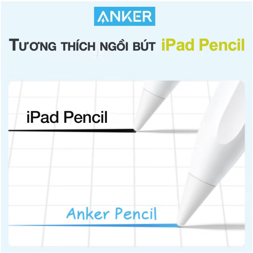 Anker Pencil A7139 cho iPad Pencil 2 chống chạm nhầm thanh đậm dành cho iPad mini,iPad,iPad Pro,iPad Air Series