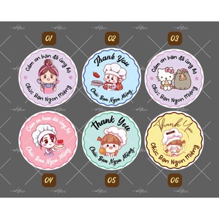[có nhận in theo yêu cầu] - 115 tem 3cm "Cám ơn bạn - Chúc bạn ngon miệng" - decal giấy nhiều mẫu by khonggianinan.com
