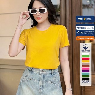 Áo thun trơn nữ cổ tròn TOLI 16 màu Form vừa dáng suông, vải cotton 4 chiều mềm mịn - BSB07
