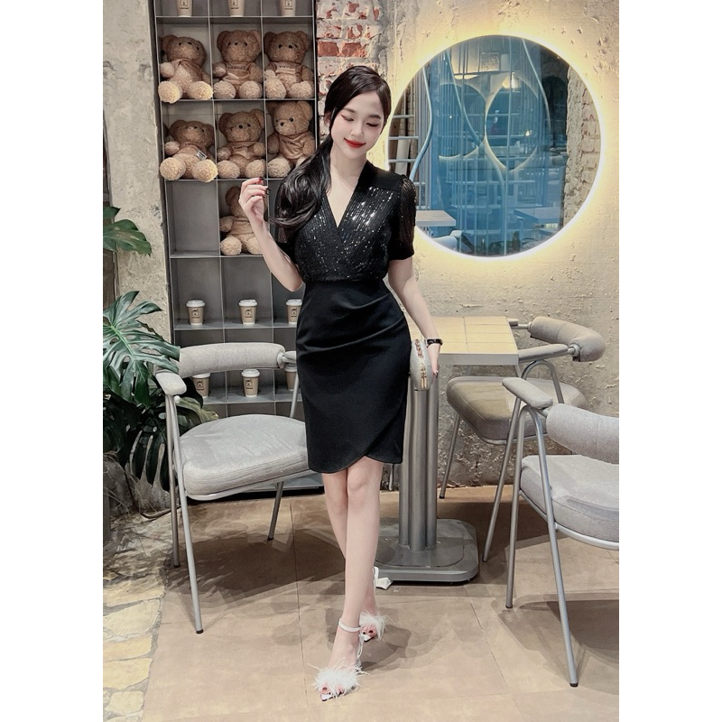 Váy body cổ chữ V sang chảnh cho dân công sở mã v88 (Hàng Hot bản gới hạn) - Hàng thiết kế | BigBuy360 - bigbuy360.vn