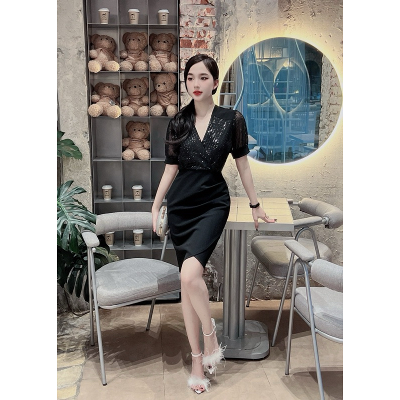 Váy body cổ chữ V sang chảnh cho dân công sở mã v88 (Hàng Hot bản gới hạn) - Hàng thiết kế | BigBuy360 - bigbuy360.vn