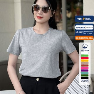 Áo thun trơn nữ cổ tròn TOLI 16 màu Form vừa dáng suông, vải cotton 4 chiều mềm mịn BSB09