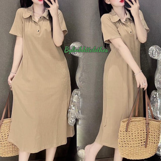 ĐẦM SUÔNG CỔ BẺ TĂM LẠNH DÁNG DÀI FORM RỘNG ĐẦM MAXI THUN BASIC