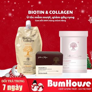 Kem hấp xả ủ tóc Biotin Collagen phục hồi giúp tóc siêu mềm mượt 500ml