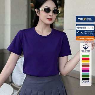 Áo thun trơn nữ cổ tròn TOLI 16 màu Form vừa dáng suông, vải cotton 4 chiều mềm mịn - BSB25