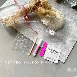 Set keo nailbox 5 món-phụ kiện dán móng tay
