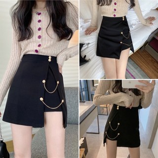 Quần váy kaki nữ co dãn phối xích thời trang