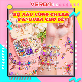 Bộ xâu vòng cho bé gái Charm Pandora – Set làm sâu hạt cườm đồ chơi handmade tay DIY hộp đựng trang sức 66 trẻ em VERDA