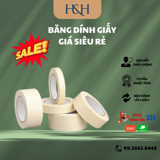 1 cuộn băng keo giấy, băng dính giấy đủ size. băng dính viết được - tổng kho hải hạnh
