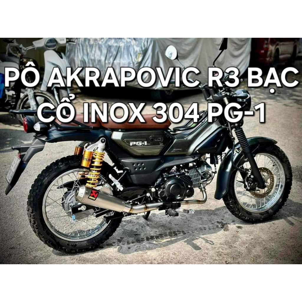 Pô Độ Akrapovic R3 Bạc Và Cổ Inox 304 Yamaha PG-1