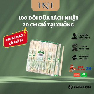 100 Đôi Đũa Gỗ Tách Nhật Dùng 1 Lần Bọc OPP (Nilon), Chất Lượng An Toàn Sức Khỏe - Tổng Kho Hải Hạnh