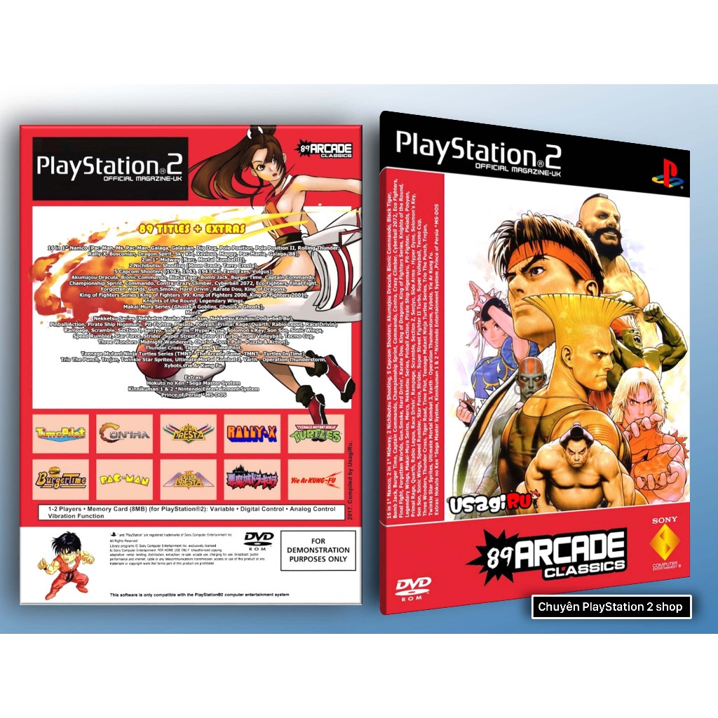 Đĩa game PS2, 89 ARCADE CLASSICS (cổ điển) cho máy PS2