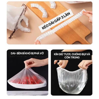 Set 100 chiếc túi màng bọc thực phẩm có chun co giãn