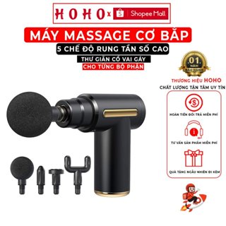  Máy massage cầm tay HOHO toàn thân 5 cấp độ chuyên sâu 4 đầu thay thế hàng chính hãng bảo hành 12 tháng 