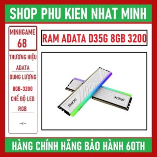 (siêu rẻ) RAM máy tính PC ADATA XPG D35 WHITE RGB 8GB 3200MHz DDR4 chính hãng bảo hành 60 tháng lỗi 1 đổi 1