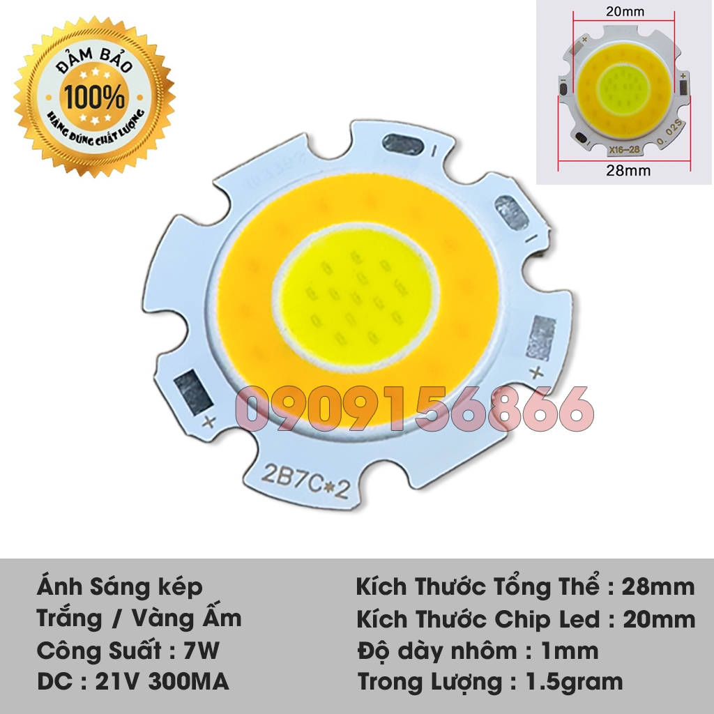 Mắt led cob 3 màu ( 7w)