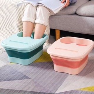 ( sẵn-hoả tốc) chậu ngâm chân gấp gọn có nắp và giá để điện thoại