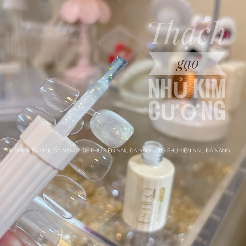 Sơn  màu thạch gạo nhủ kim cương-thương hiệu ESTILO-12ml-tib nail
