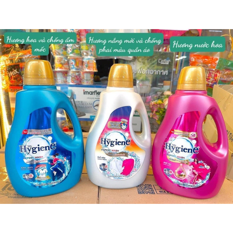 NƯỚC GIẶT XẢ 2in1 HYGIENE loại CAN 2800ml - hàng nội địa hàng Thái Lan