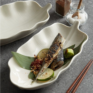 Đĩa lá, đĩa oval sứ trắng sang trọng, Dĩa sứ cao cấp phong cách Bắc Âu