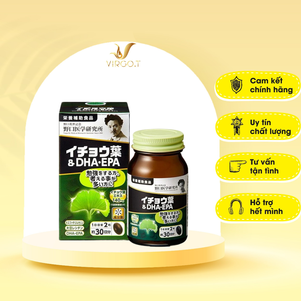 Viên Uống Bổ Não DHA EPA Ginkgo Noguchi Nhật Bản 60 Viên