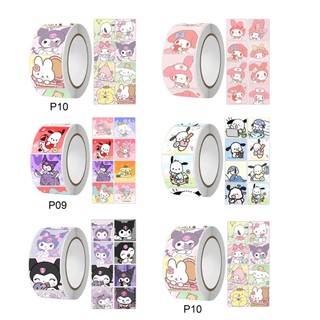 Cuộn 500 tem Sticker vuông Sanrio dễ thương - 2cm