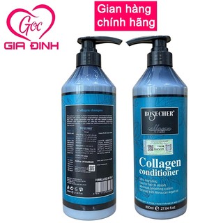 DẦU GỘI XẢ BOSECHER COLLAGEN 800ML SẠCH GÀU, PHỤC HỒI TÓC HƯ TỔN, KÍCH MỌC TÓC HƯƠNG NƯỚC HOA