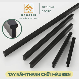 Tay nắm cửa tủ tay nắm tủ bếp dạng thanh chữ I chất liệu hợp kim nhôm màu đen mạ carbon hiện đại