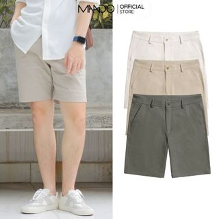Quần Short Nam MANDO Chất Vải Kaki Mềm Mại Nhiều Màu Kiểu Dáng Basic Hàn Quốc Thời Trang Nam MANDO SHR004