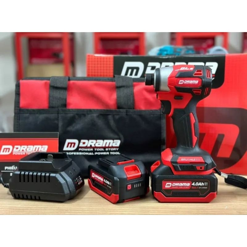 Máy Chuyên Vít Drama 5568 TD173D Đỏ,Đông Cơ Không Chổi Than,Lực Siết 360NM,Chuyên Vít Công Trình