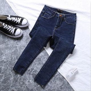 Quần Jean SC134 XANH TRƠN KHÔNG LAI NỮ (Có Size Đại) Lưng Cao Co Giãn Tốt - Quần Bò Nữ Kiểu Dáng Basic - 090301