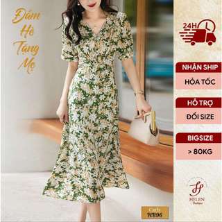 Đầm đuôi cá họa tiết hoa màu sắc thanh lịch, trẻ trung - Carly Dress - Helen Boutique