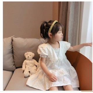 Váy tiệc trắng ren lỗ mềm