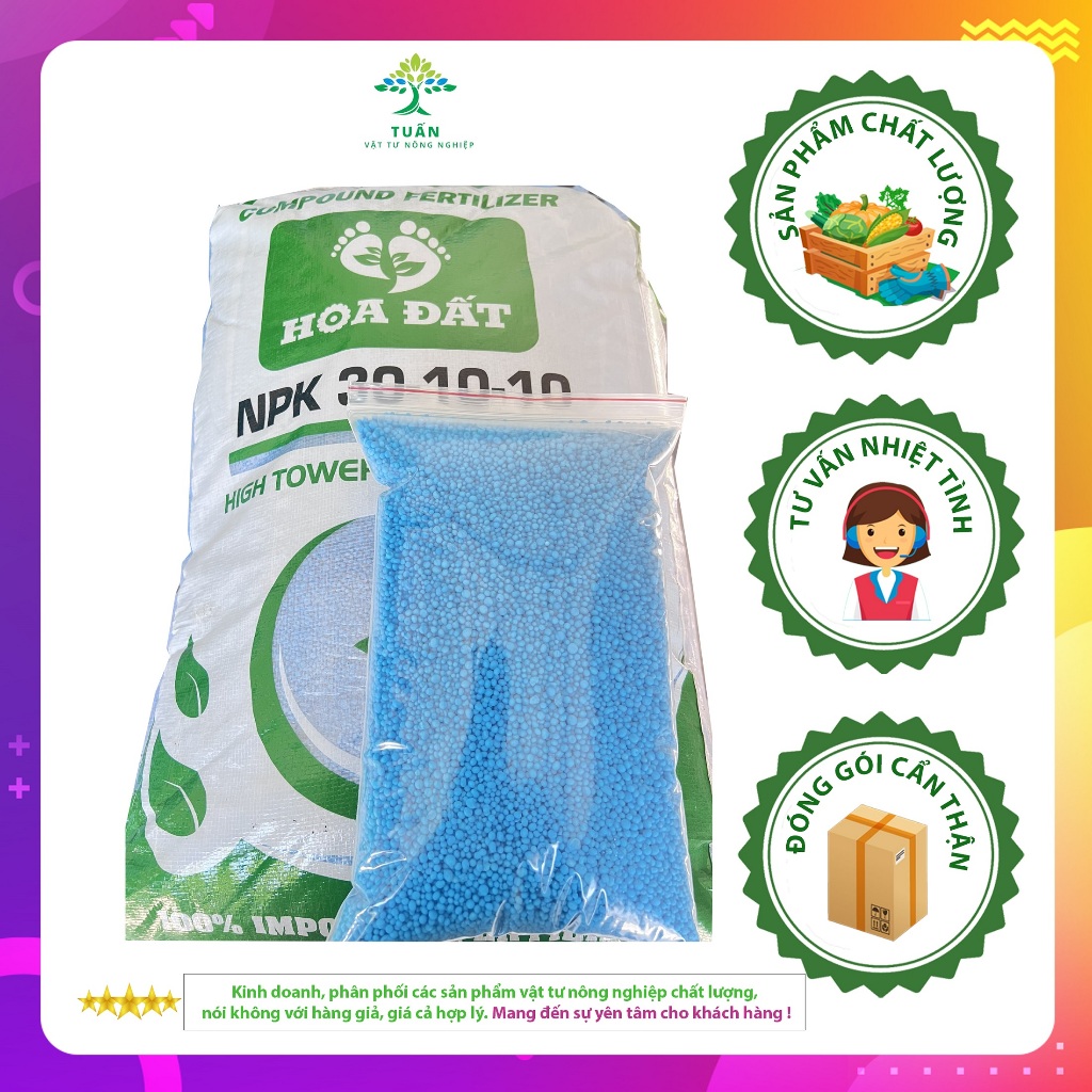 Phân bón gốc NPK 30 10 10 TE (Gói 1 KG) bung đọt non, cành lá phát triển, tàn dày, bộ rễ khỏe NPK 30