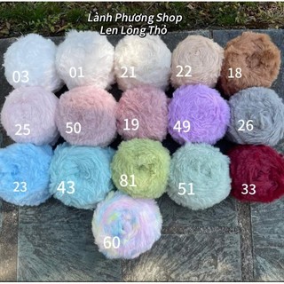 Len Lông Thỏ đan móc thú bông siêu mềm mịn
