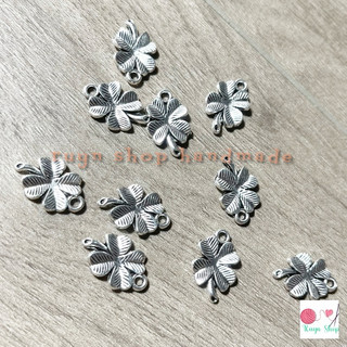 10 charm cỏ 4 lá đặc xi bạc