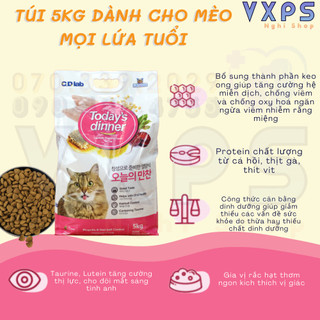 Thức ăn mèo today's dinner 5kg hàn quốc - 5 gói today dinner 1kg new