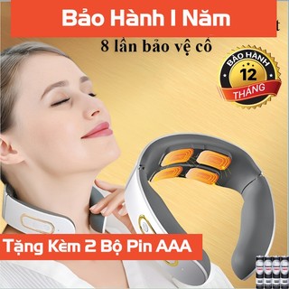 [BH 12 THÁNG] Máy massage cổ vai gáy cao cấp, CÓ CHƯỜM NÓNG 42 độ C - 4 đầu tiếp xúc, 6 chế độ mat xa, 9 cường độ