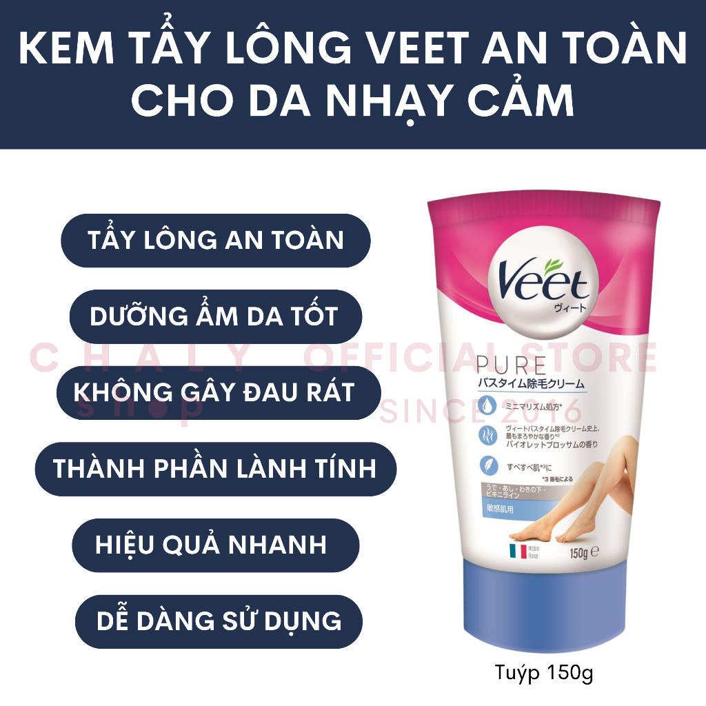 Kem tẩy lông Veet dành cho da nhạy cảm 150g Nhật