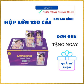 Bao cao su Lavender Gia đình nhà nghỉ lẻ 1 hộp lớn 120 cái