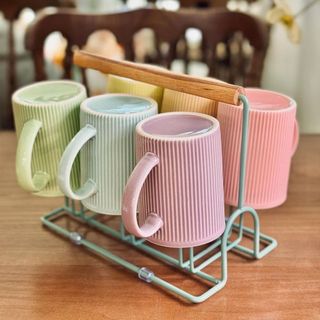 Sẵn - Cốc gốm sứ tráng men Lolipop, cốc sứ vintage, cốc sứ cà phê