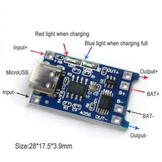 Mạch sạc 1s pin Li-ion 18650 TP4056 V2 (Có Bảo Vệ).  BN.