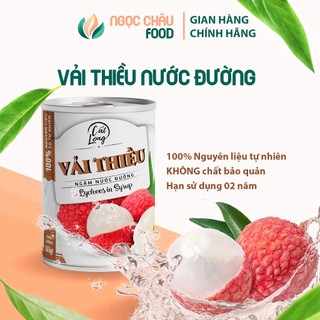 Vải thiều ngâm nước đường đóng hộp 565gr Cát Long quả to