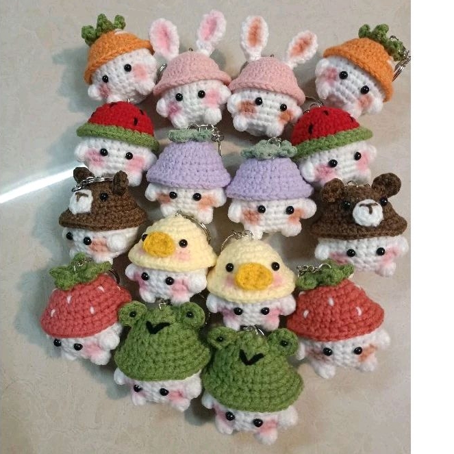 Móc khóa Bé Nấm Bằng Len Handmade