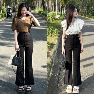 Quần vải suông ống loe dáng đứng snupi