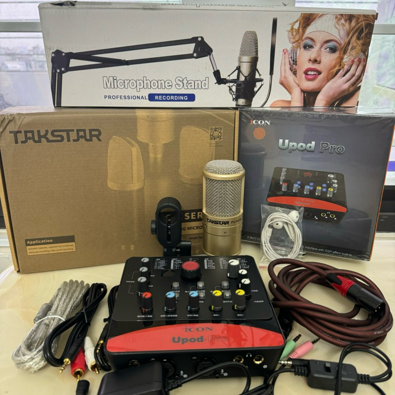 Micro thu âm Sound Card ICON UPOD PRO & Mic TAKSTAR PC K200 Hát Livestream Điện Thoại, Khánh Linh St