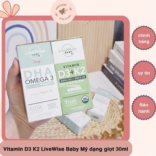 Vitamin D3K2 Livewise Organic - Livewise Baby nội địa Mỹ