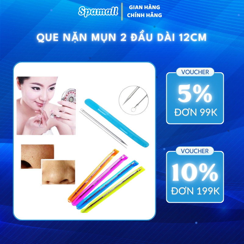 Cây Lấy Mụn 2 Đầu Dài 12cm (Que Nặn Mụn, Dụng Cụ Nặng Mụn Đầu Đen, Mụn Trứng Cá)