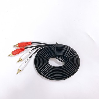 Dây loa âm thanh av 2 ra 2 dài 1.8m/3m/5m/10m ,cáp av 2 ra 2 hai đầu hoa sen màu đen