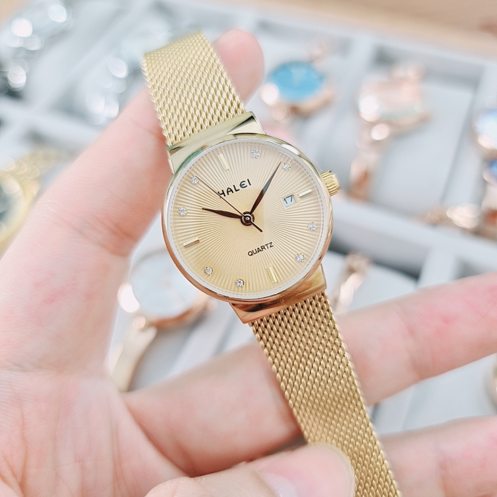 Đồng Hồ Nữ Dây Lưới Halei 8024B Chính Hãng Đồng Hồ Thảo